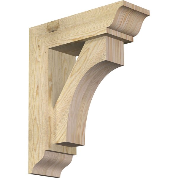 Ekena Millwork Westlake Traditional Rough Sawn Bracket w/ Offset Brace, Douglas Fir, 6"W x 18"D x 22"H BKT0604X18X22WTL01RDF - main